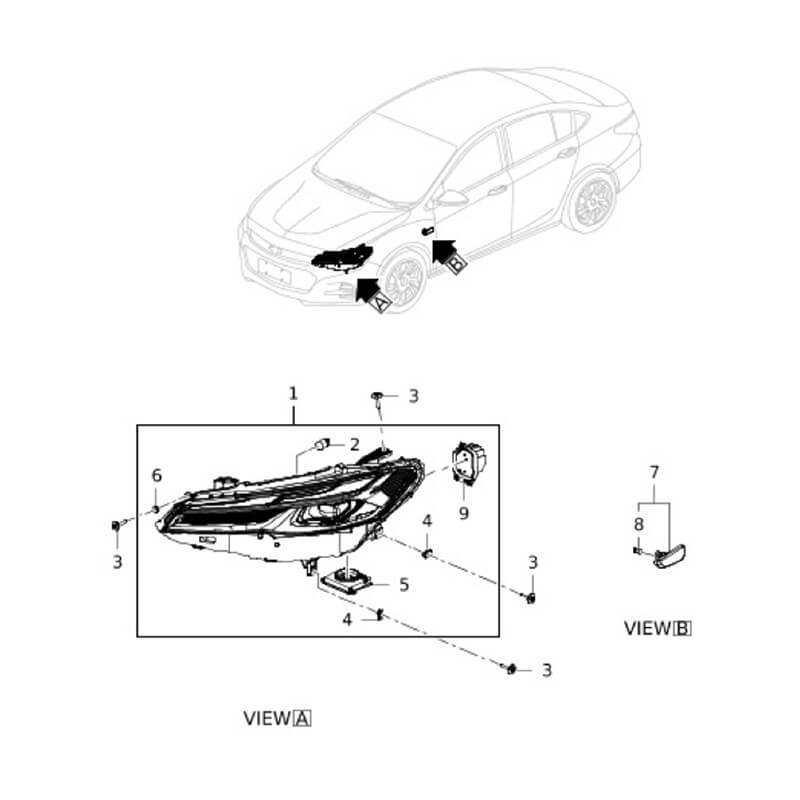 Car Led Headlight For Chevrolet Cruze